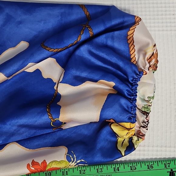 ANTONIO MELANI Raffaella Balloon Sleeve Satin Dress: Oceanprint: XL SEE DETAILS - Picture 11 of 16